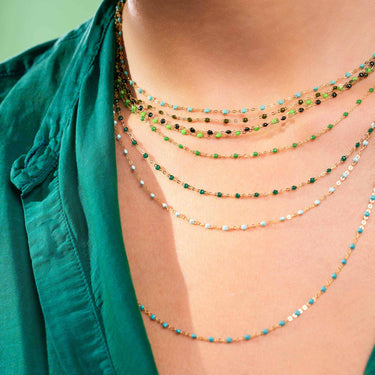 CLASSIC GIGI NECKLACE EMERALD 16.5" YELLOW GOLD