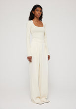 Load image into Gallery viewer, WIDE LEG TAILORED TROUSERS IVORY
