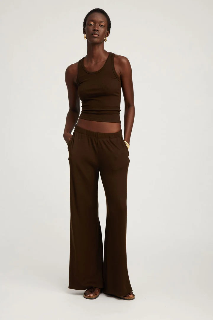 WIDE LEG PINTUCK TROUSER AMERICANO