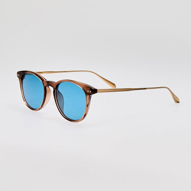 JAMIE SUNGLASSES MATTE CHAMPAGNE/AQUA