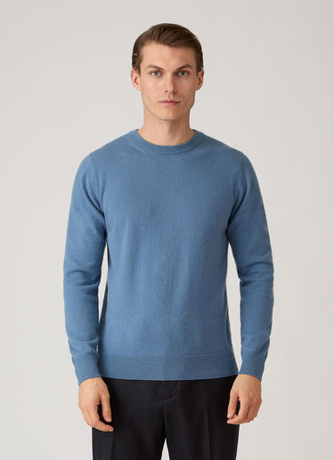 CASHMERE CREWNECK SWEATER POWDER BLUE