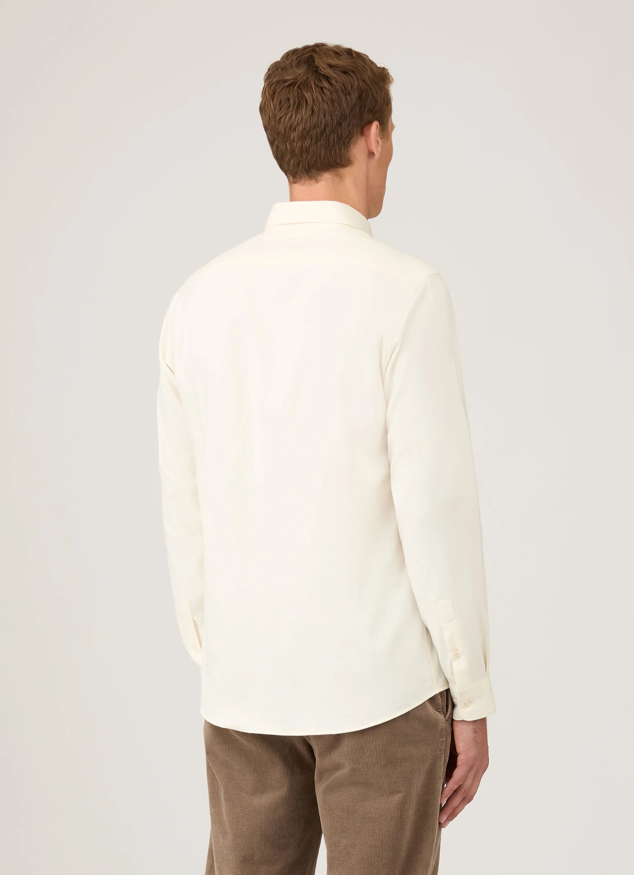 BRUSHED COTTON FLANNEL SHIRT ECRU