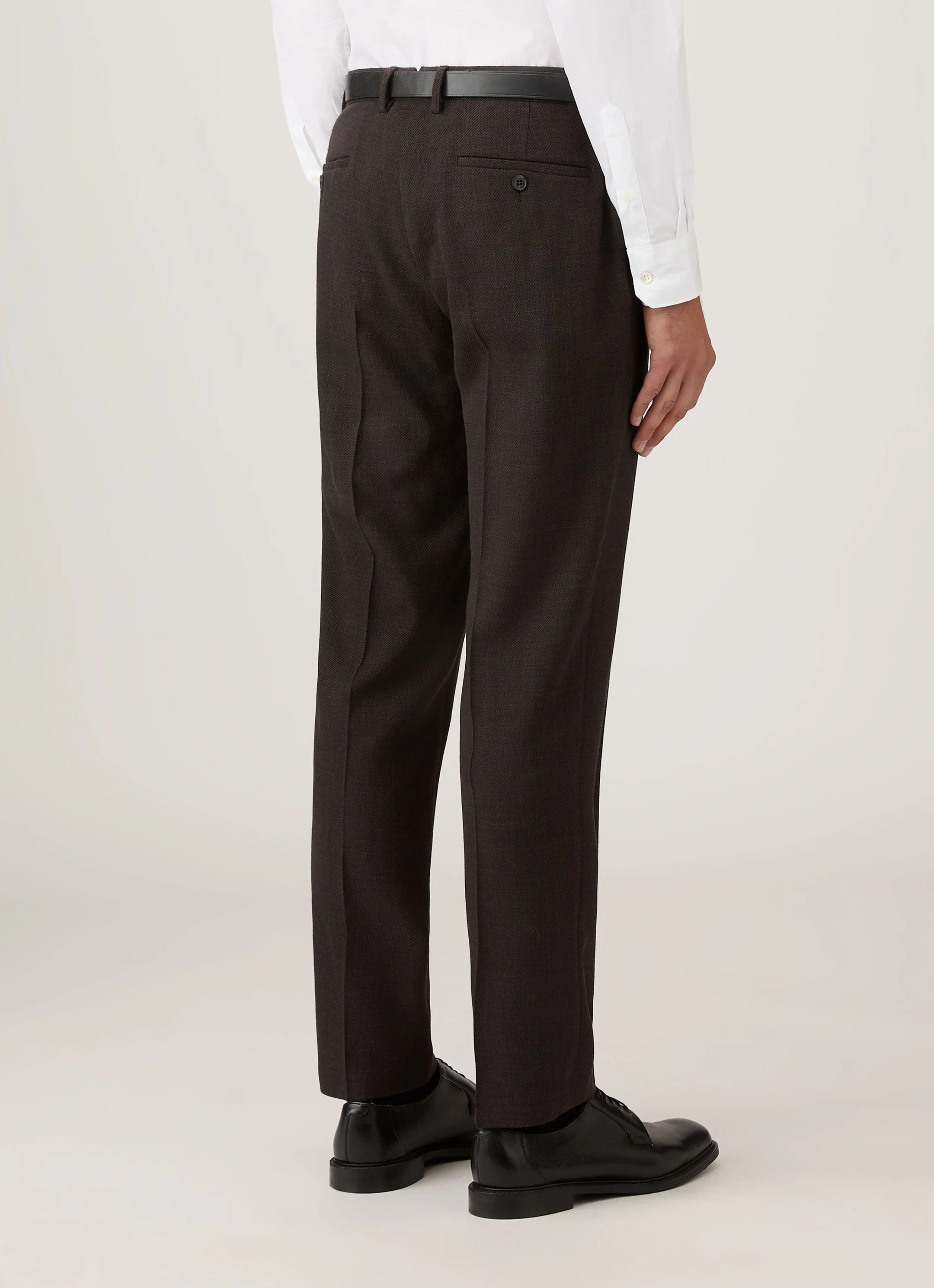 TEXTURED WOOL TROUSER TRUFFLE