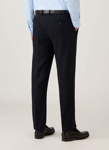 TEXTURED WOOL TROUSER NAVY