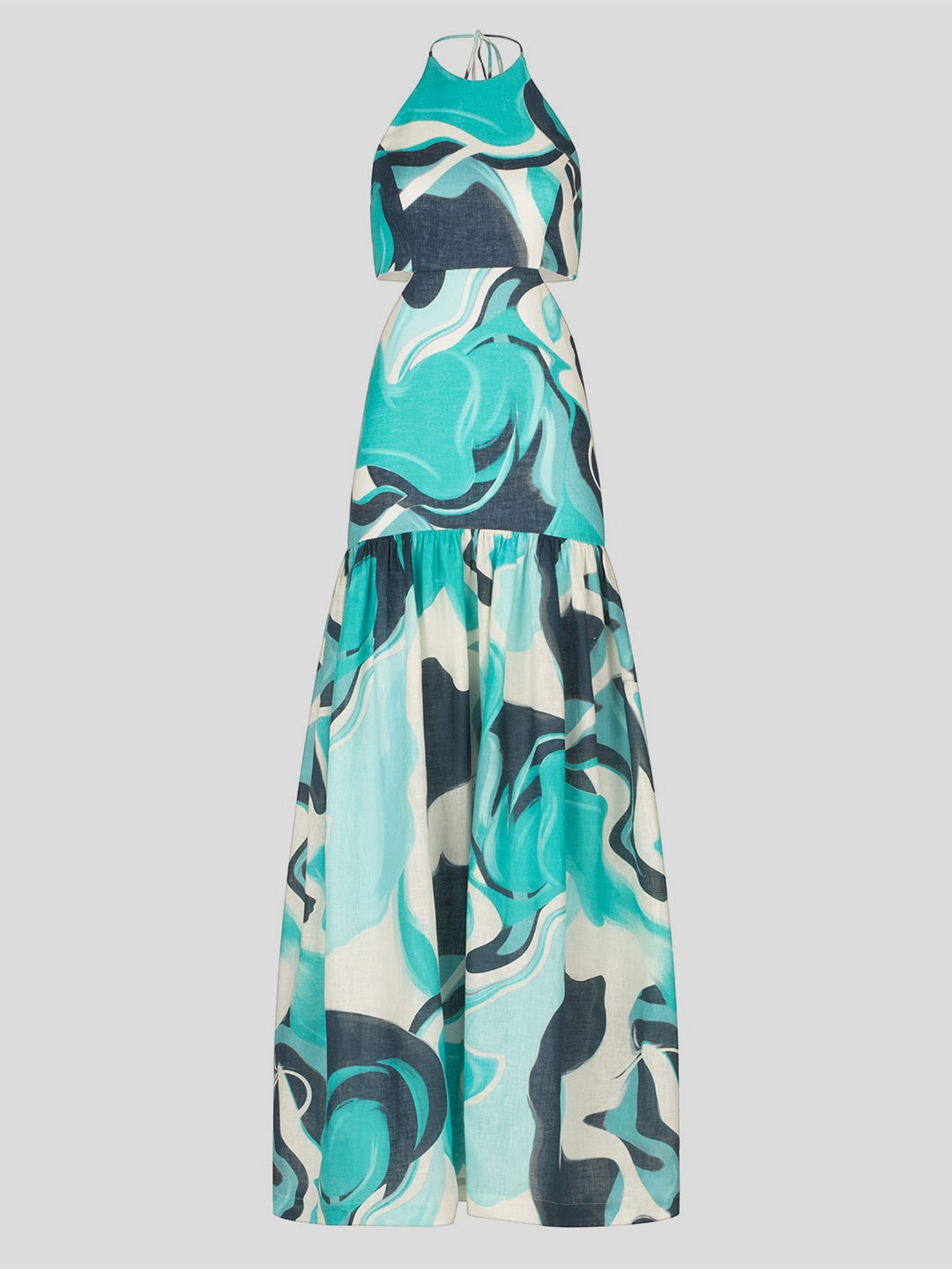 ROSALIA DRESS IN TURQUOISE MARBLE