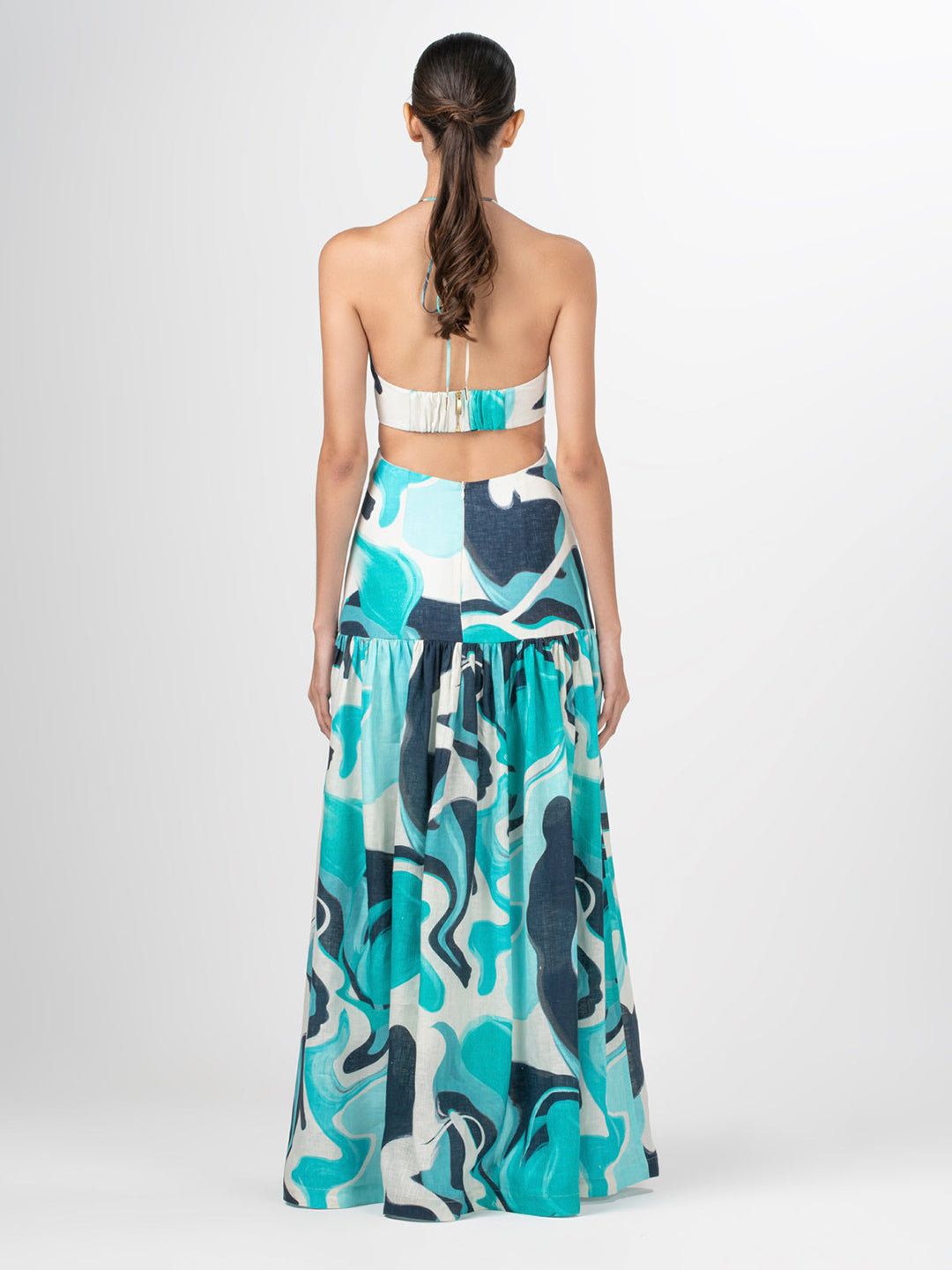 ROSALIA DRESS IN TURQUOISE MARBLE