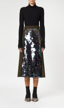 Load image into Gallery viewer, PINE GREEN SKIRT W/MULTI SEQUINS