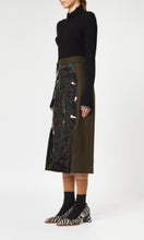 Load image into Gallery viewer, PINE GREEN SKIRT W/MULTI SEQUINS