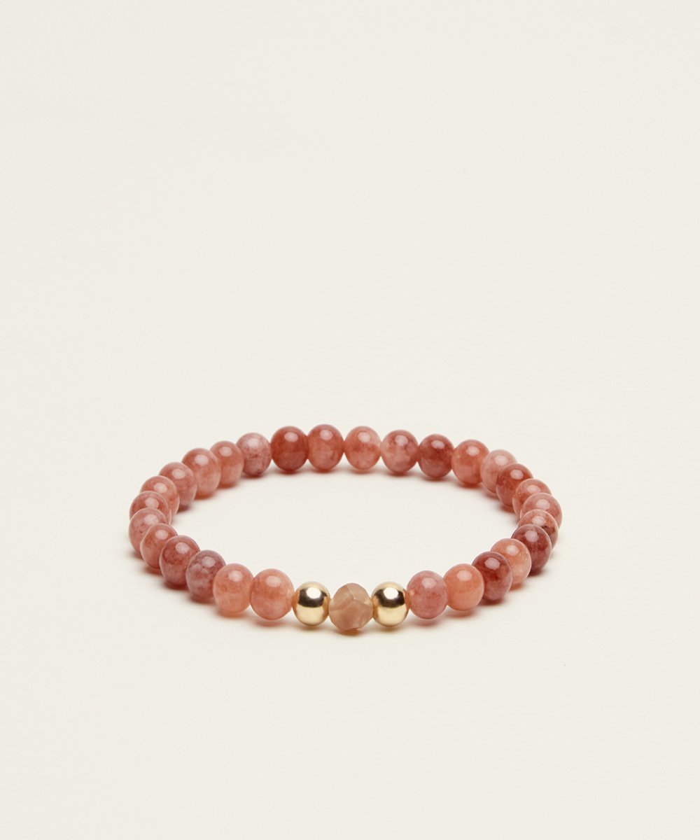 GOOD VIBES BRACELET WITH SUNSTONE & 14K GOLD