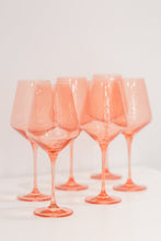 Load image into Gallery viewer, CORAL PEACH WINE GLASSES, SET OF 6