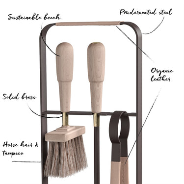 EMMA FIREPLACE COMPANION SET IN NATURAL