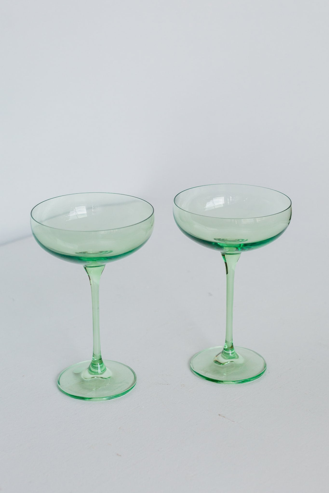 MINT GREEN CHAMPAGNE COUPE GLASSES, SET OF 6