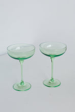 Load image into Gallery viewer, MINT GREEN CHAMPAGNE COUPE GLASSES, SET OF 6