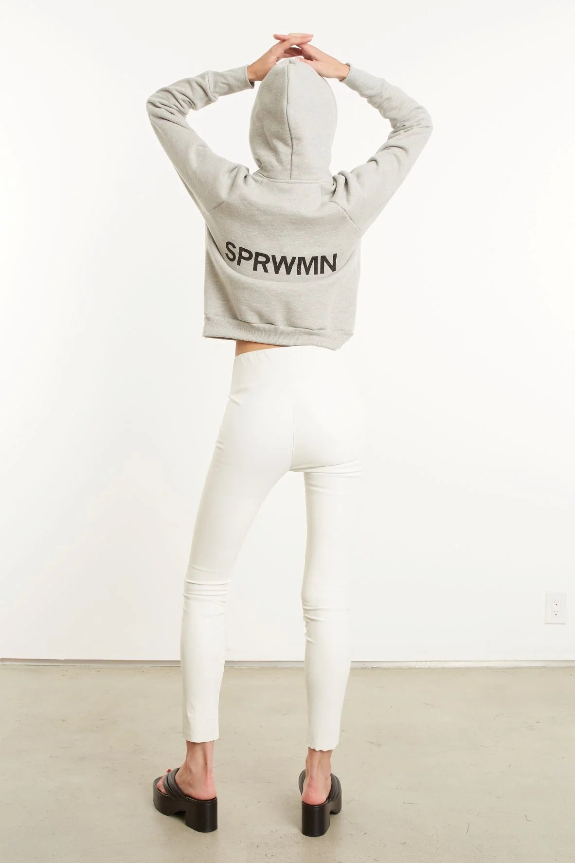 CROPPED HOODIE HEATHER GREY