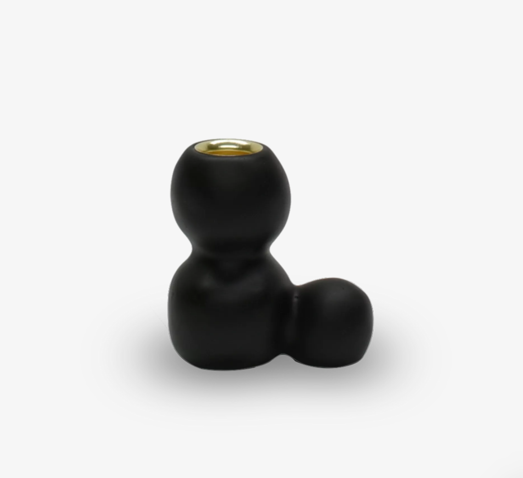 SMALL BUBBLE CANDLEHOLDER, BLACK