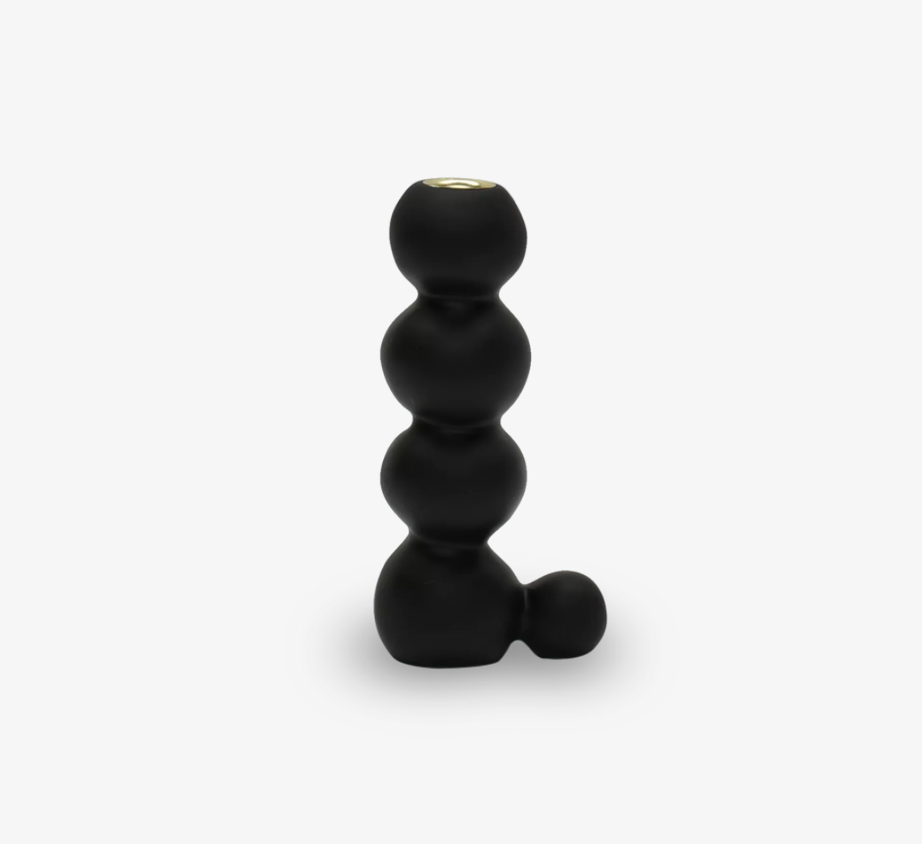 TALL BUBBLE CANDLEHOLDER, BLACK