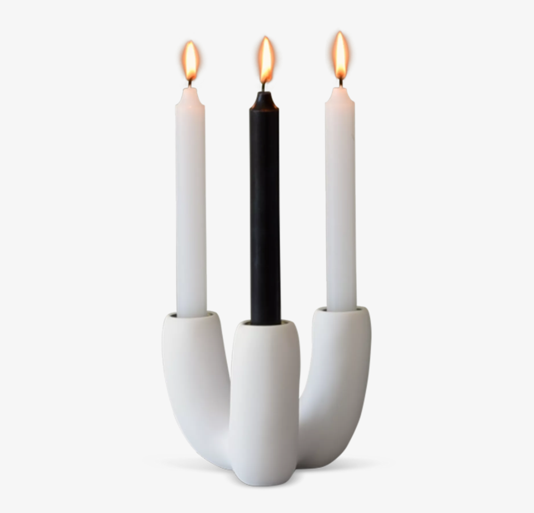 NOODLE TRIO CANDLE HOLDER, WHITE