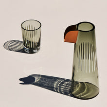 Load image into Gallery viewer, PARROT CARAFE IN SMOKE WITH WHITE LINES