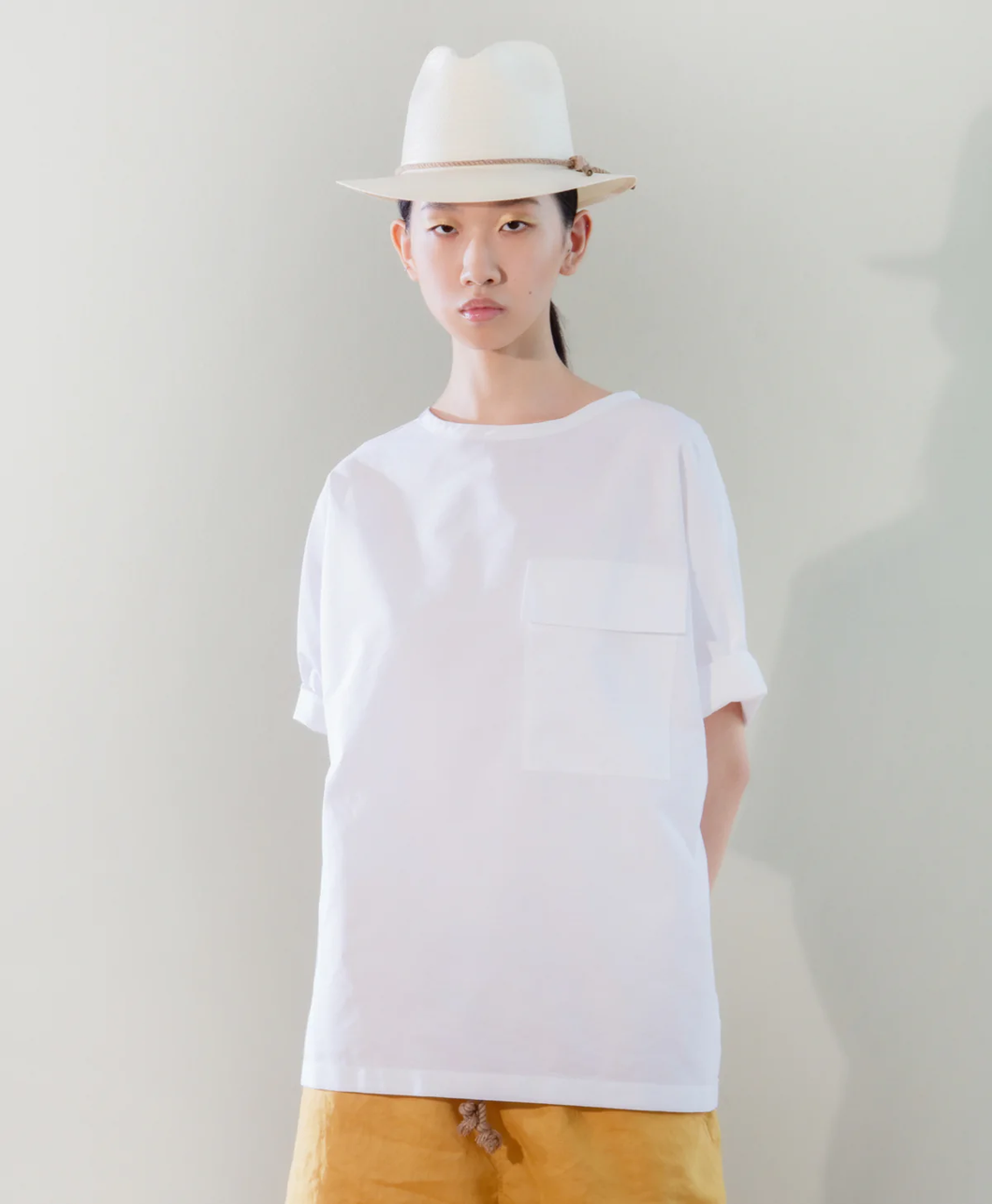 COTTON DOLMAN TEE SALT WHITE