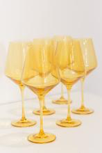 YELLOW WINE GLASSES, SET OF 6