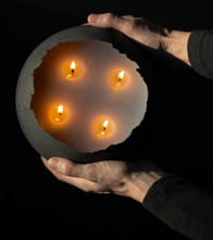 Load image into Gallery viewer, XL BLACK ORBIS CONCRETE CANDLE - WOODLAND