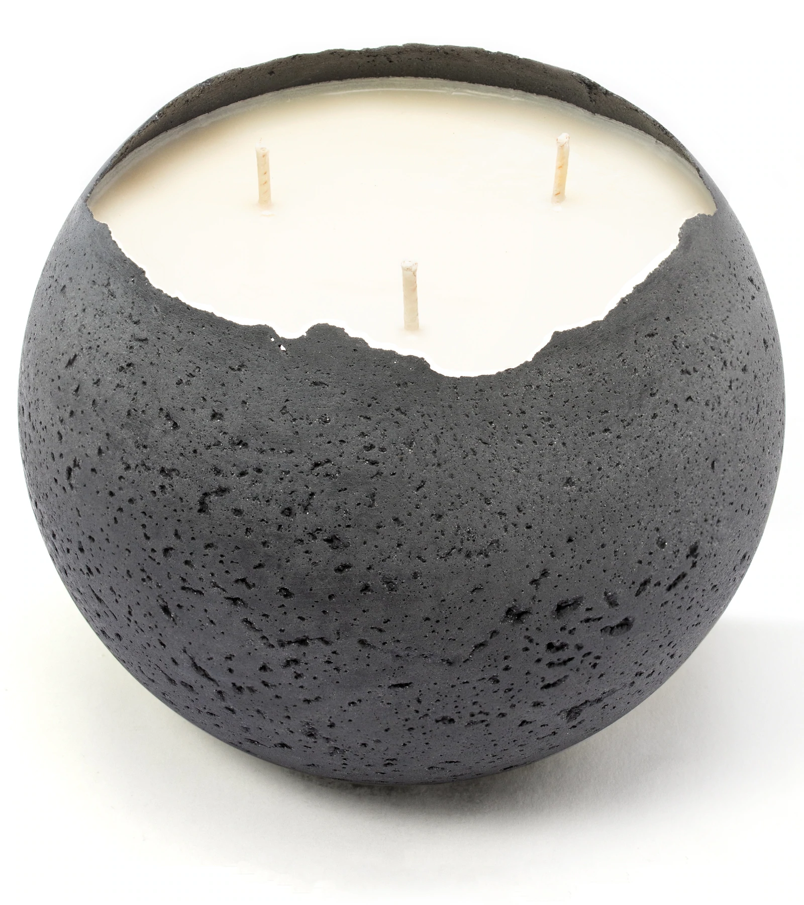 LARGE CHARCOAL ORBIS CONCRETE CANDLE - BRIGHT CITRUS