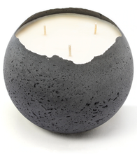 Load image into Gallery viewer, LARGE CHARCOAL ORBIS CONCRETE CANDLE - BRIGHT CITRUS